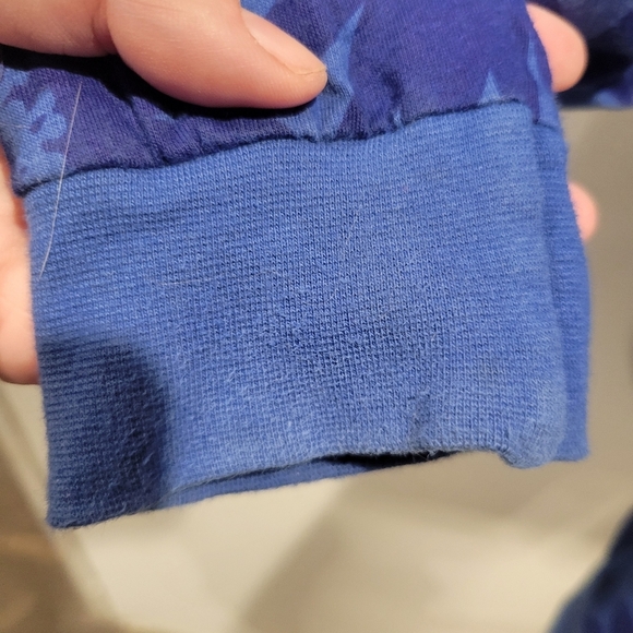 Desigual Kids Size 11/12 Zip Up Hoodie Reversible Blue Floral Small Flaw - Picture 5 of 7